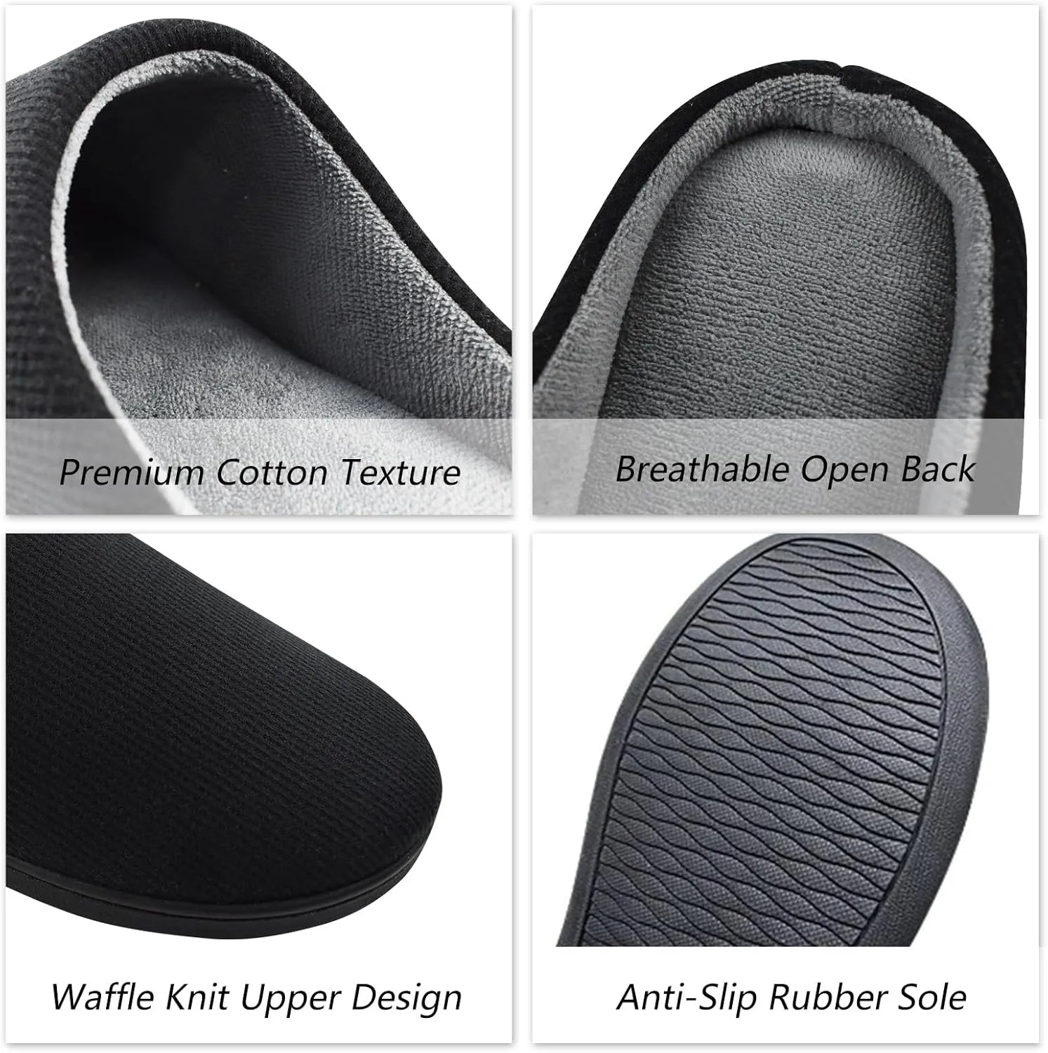 Men's Memory Foam Slippers, Comfy House Shoes, Cozy Men's Slippers with Warm Soft Coral Fleece Lining