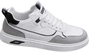 Men's Skateboarding Shoes Casual Lace-up Sneakers - Solid Color Low Top PU Trainers, All-Season Round Toe Footwear with Fabric Inner, PVC Sole, Cloth Insole for Everyday Wear