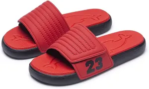 Men's Ultra Soft Slides, with 23" Design Casual Non Slip Slippers, Open Toe Shoes for Indoor Outdoor Beach Shower