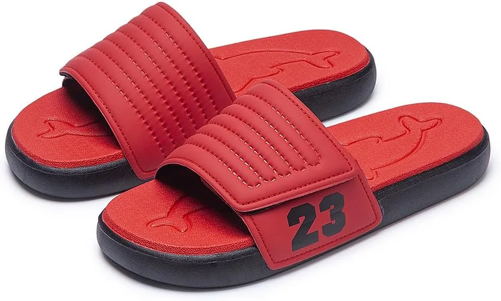 Men's Ultra Soft Slides, with 23" Design Casual Non Slip Slippers, Open Toe Shoes for Indoor Outdoor Beach Shower