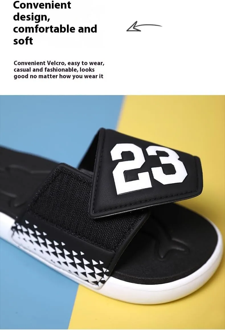 Men's Ultra Soft Slides, with 23" Design Casual Non Slip Slippers, Open Toe Shoes for Indoor Outdoor Beach Shower