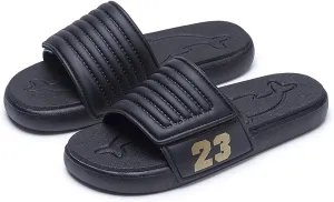 Men's Ultra Soft Slides, with 23" Design Casual Non Slip Slippers, Open Toe Shoes for Indoor Outdoor Beach Shower