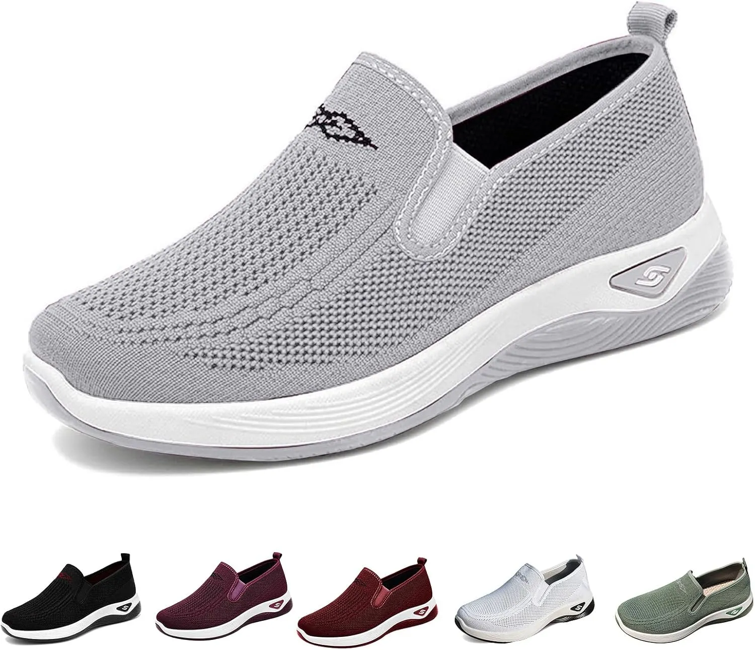 Mmoneyake Women's Men's Hands-Free Slip On Walking Shoes Wide Toe Box Arch Support Orthopedic Walking Sneakers Comfortable Tennis Sneakers Workout Athletic Gym Shoes Ightweight Running Shoe
