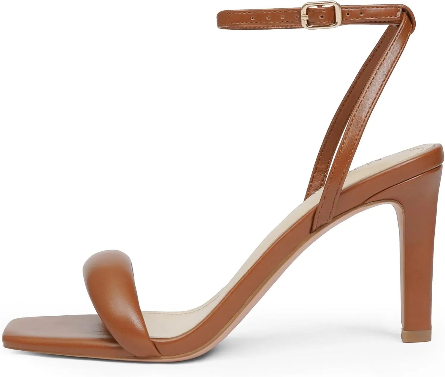 Modatope Womens Heels Square Open Toe Strappy High Heels Ankle Strap Heeled Sandals for Women Party Wedding Daily Wear