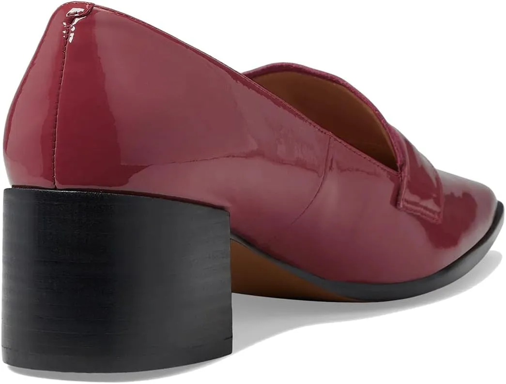 MOOMMO Women Chunky Block Heel Pumps Square Closed Toe Patent Leather Penny Loafers Slip On Mid Thick Heels Oxford Shoes Office Lady Business Professional Work Loafer Classic Elegant Comfort 4-11 M US