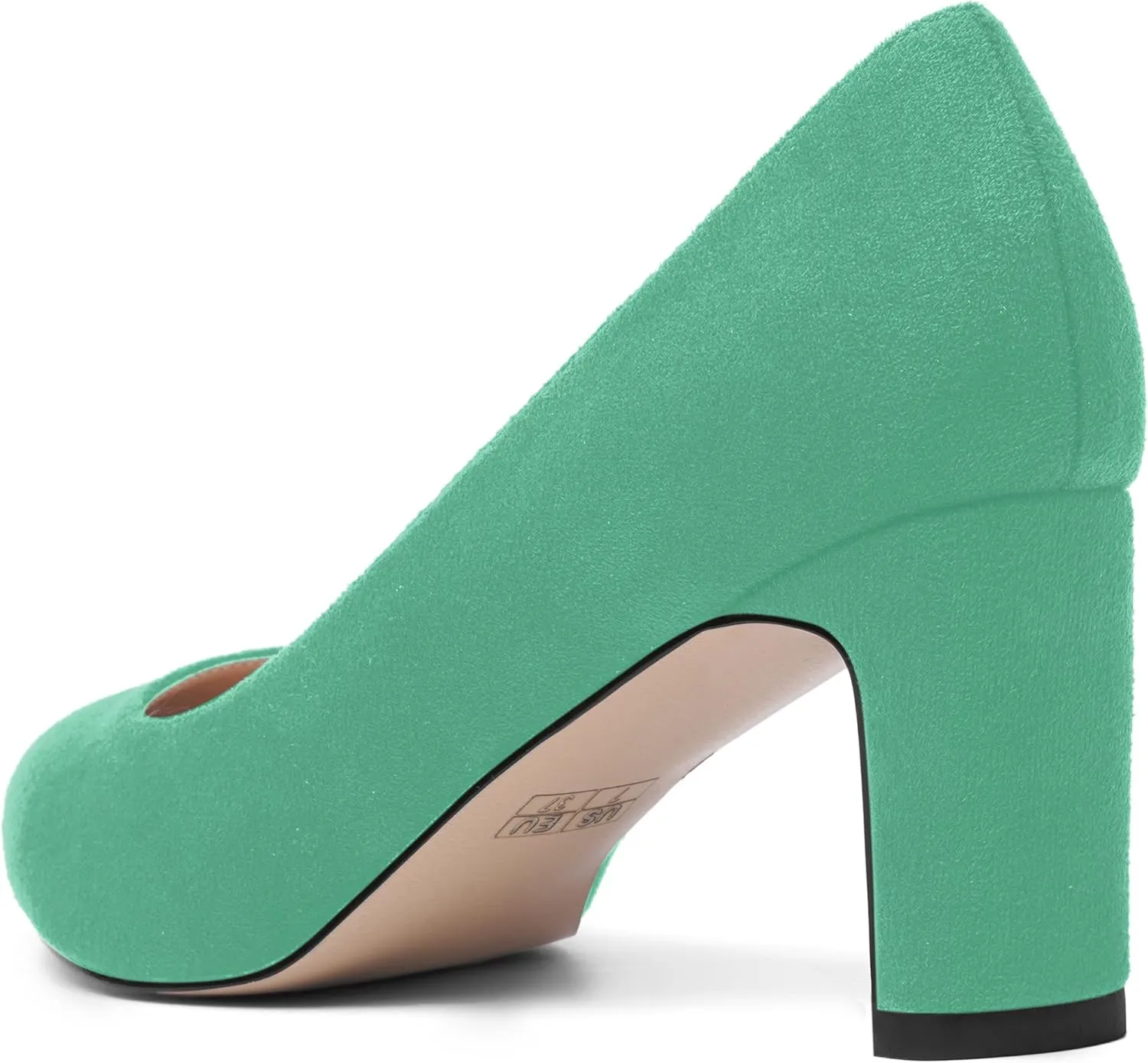 MOVINSTEPS Womens Slip On Party Suede Pointed Toe Sexy Block Mid Heel Pumps Shoes 2.5 Inch