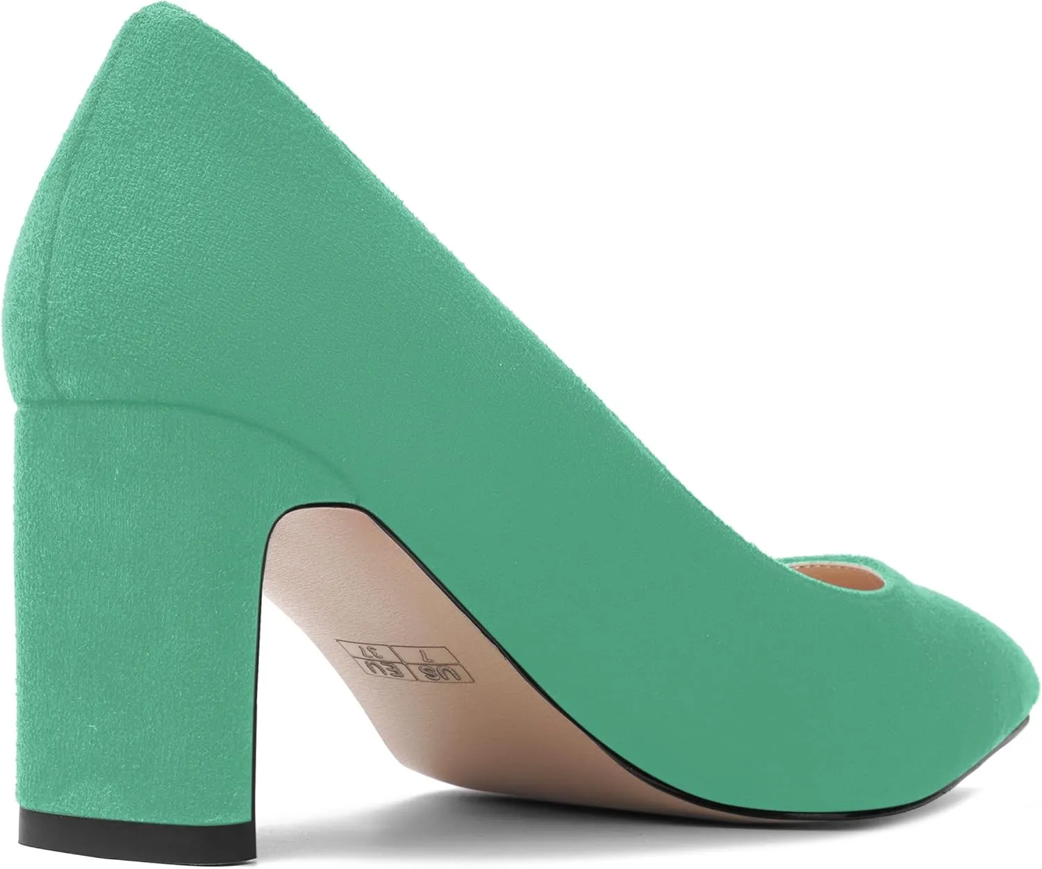 MOVINSTEPS Womens Slip On Party Suede Pointed Toe Sexy Block Mid Heel Pumps Shoes 2.5 Inch