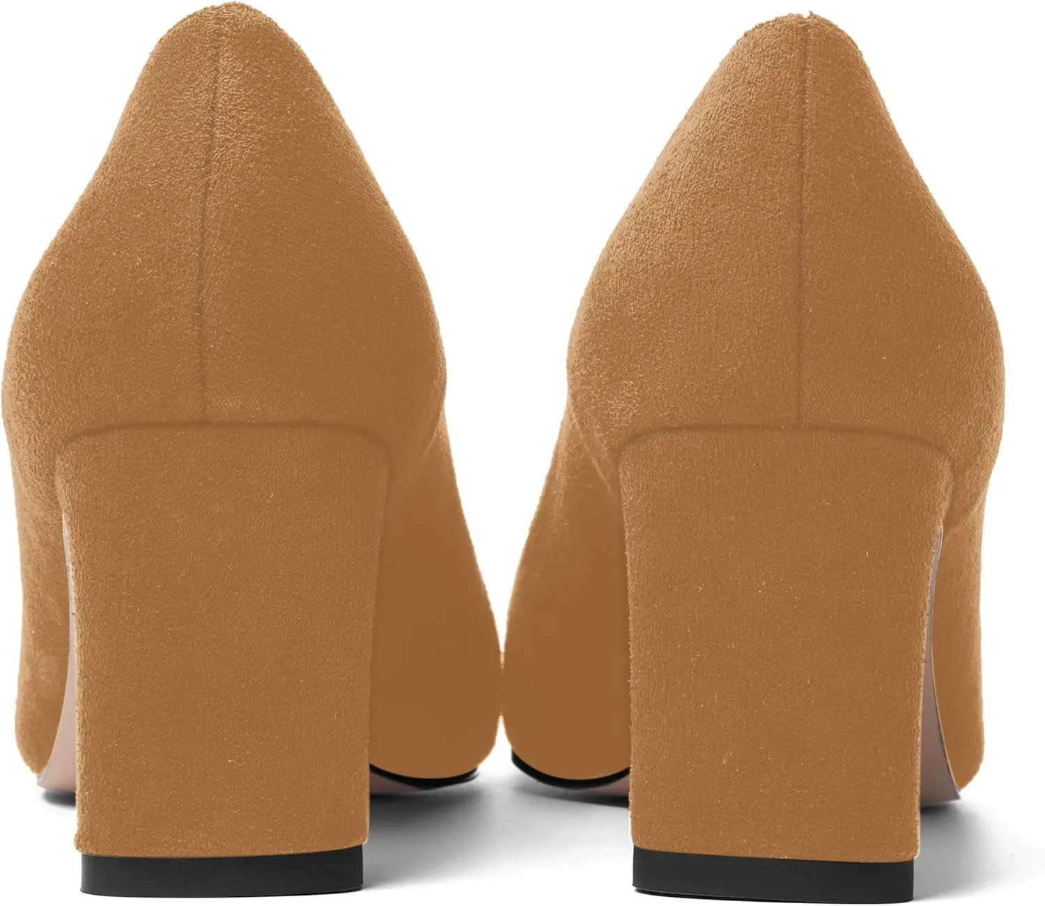 MOVINSTEPS Womens Slip On Party Suede Pointed Toe Sexy Block Mid Heel Pumps Shoes 2.5 Inch
