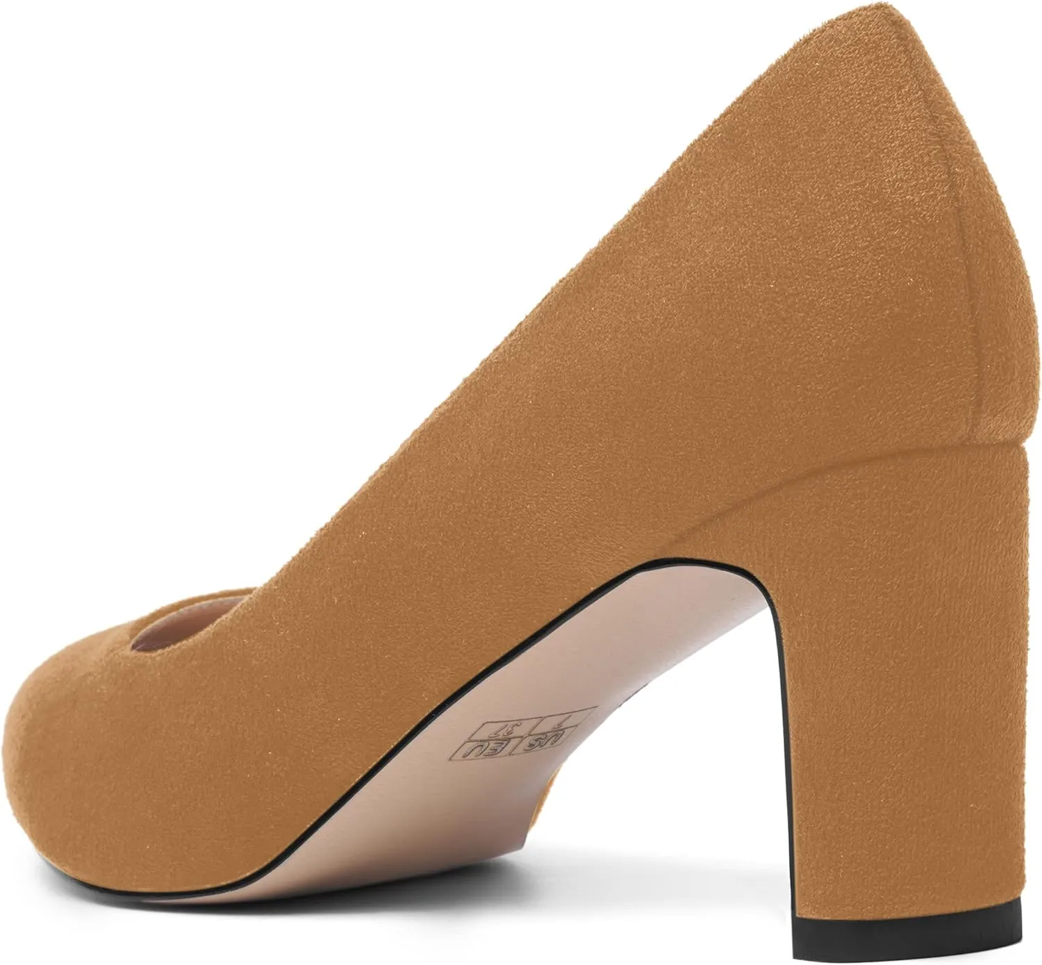 MOVINSTEPS Womens Slip On Party Suede Pointed Toe Sexy Block Mid Heel Pumps Shoes 2.5 Inch
