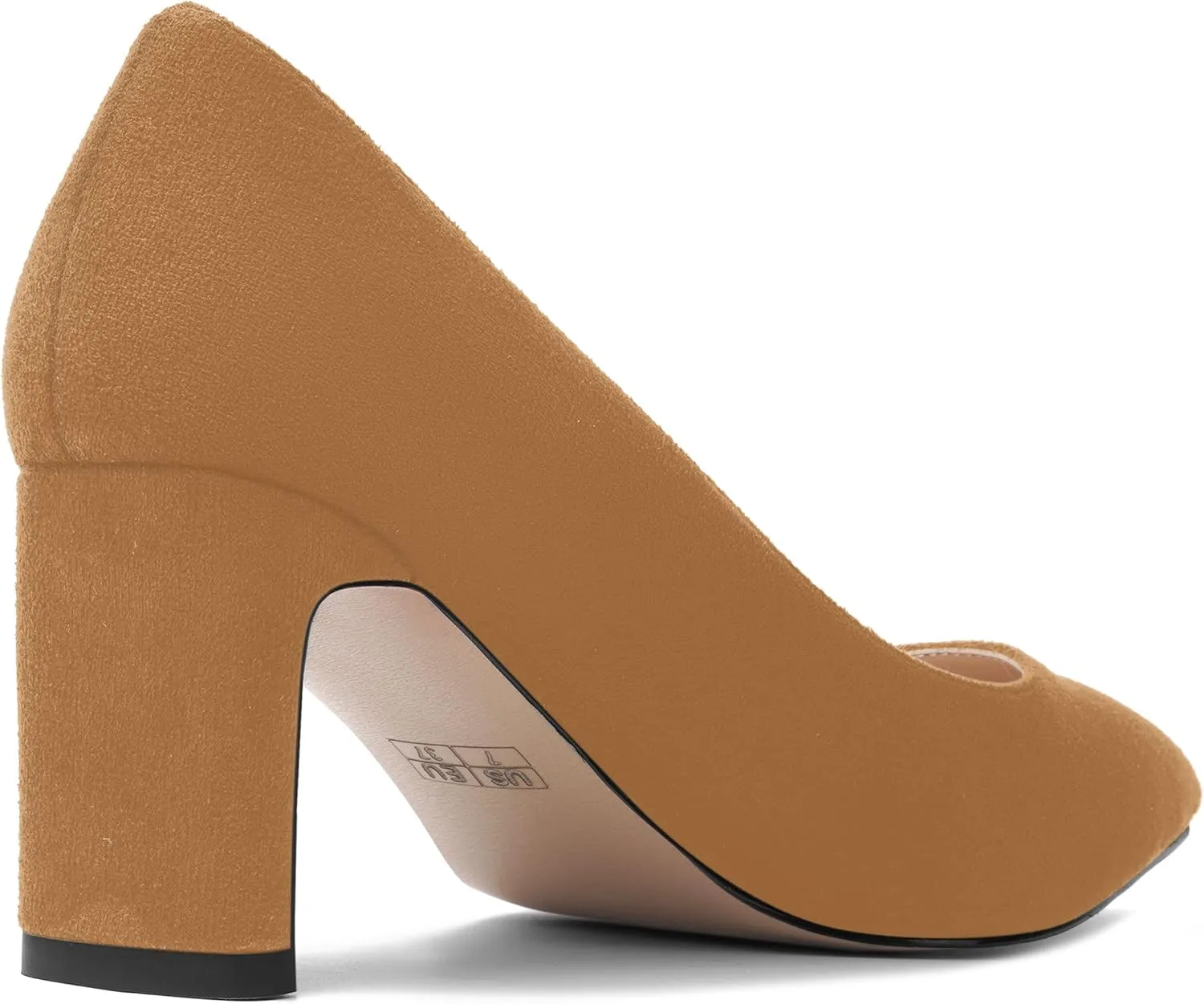 MOVINSTEPS Womens Slip On Party Suede Pointed Toe Sexy Block Mid Heel Pumps Shoes 2.5 Inch