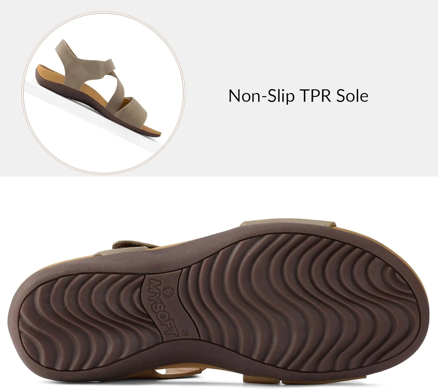 mysoft Women's Arch Support Sandals Orthotic Comfortable Walking Sandals Lightweight Athletic Outdoor Hiking Shoes