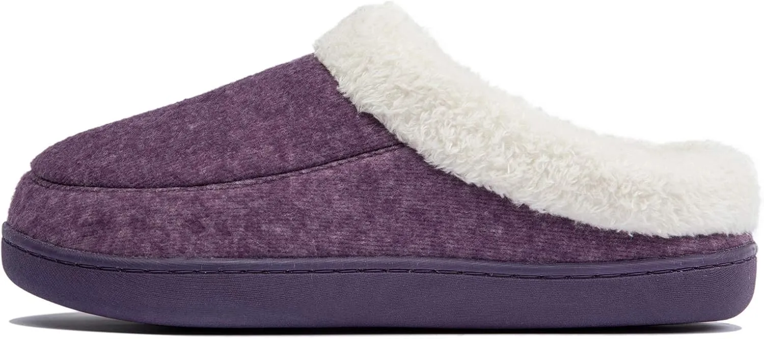 NewDenBer Women's Cozy Memory Foam Slippers Soft Fleece Lined Slip on Indoor Outdoor House Shoes