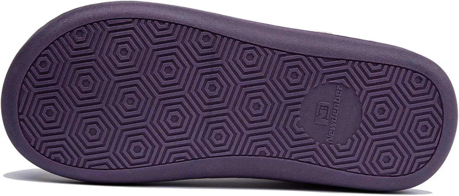 NewDenBer Women's Cozy Memory Foam Slippers Soft Fleece Lined Slip on Indoor Outdoor House Shoes