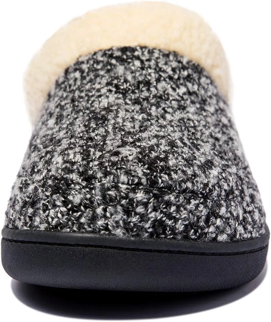 NewDenBer Women's Cozy Memory Foam Slippers Soft Fleece Lined Slip on Indoor Outdoor House Shoes