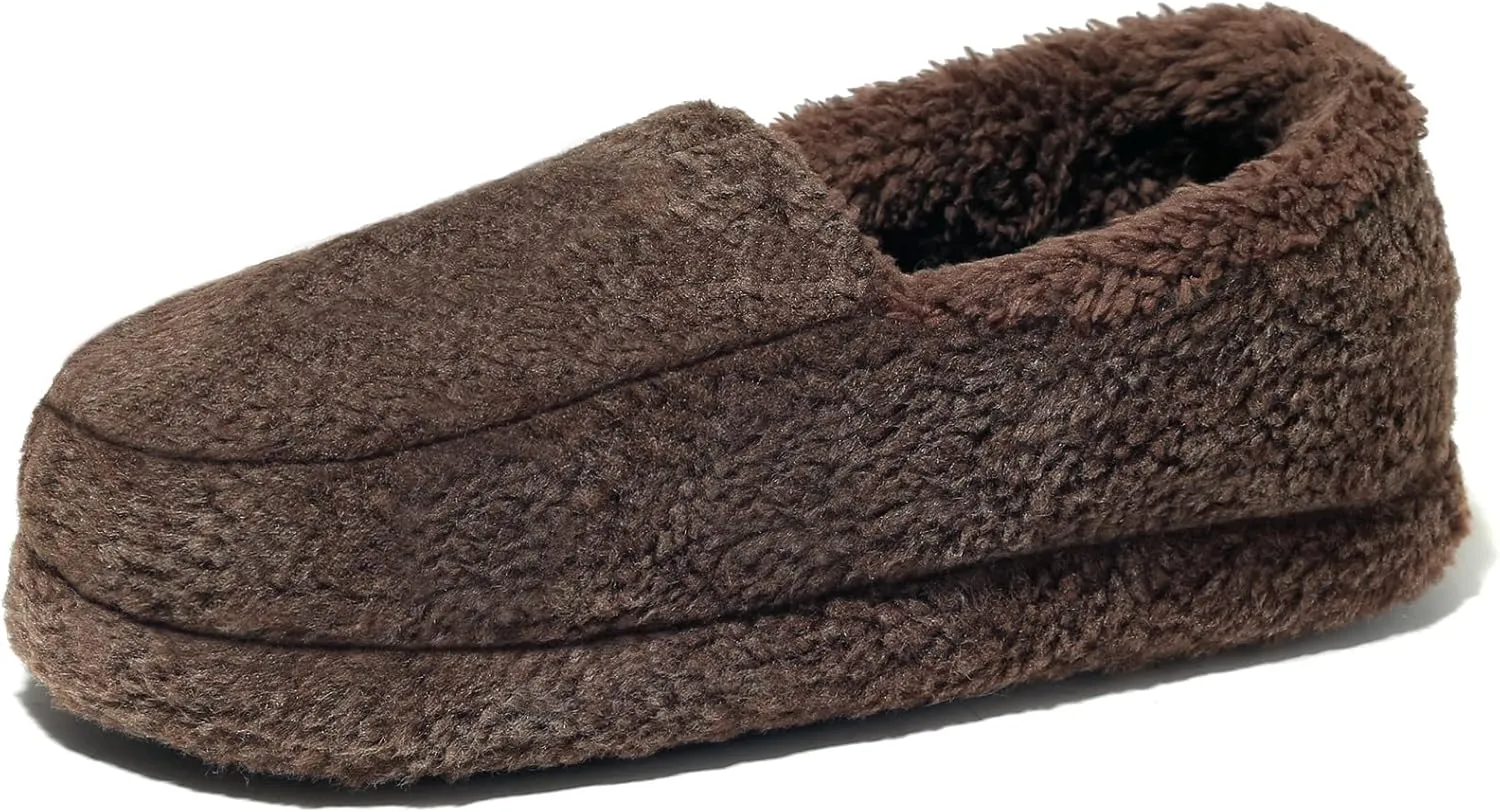 NewDenBer Women's Warm Memory Foam Slippers Soft Fuzzy Fleece Lined Slip on Indoor House Shoes