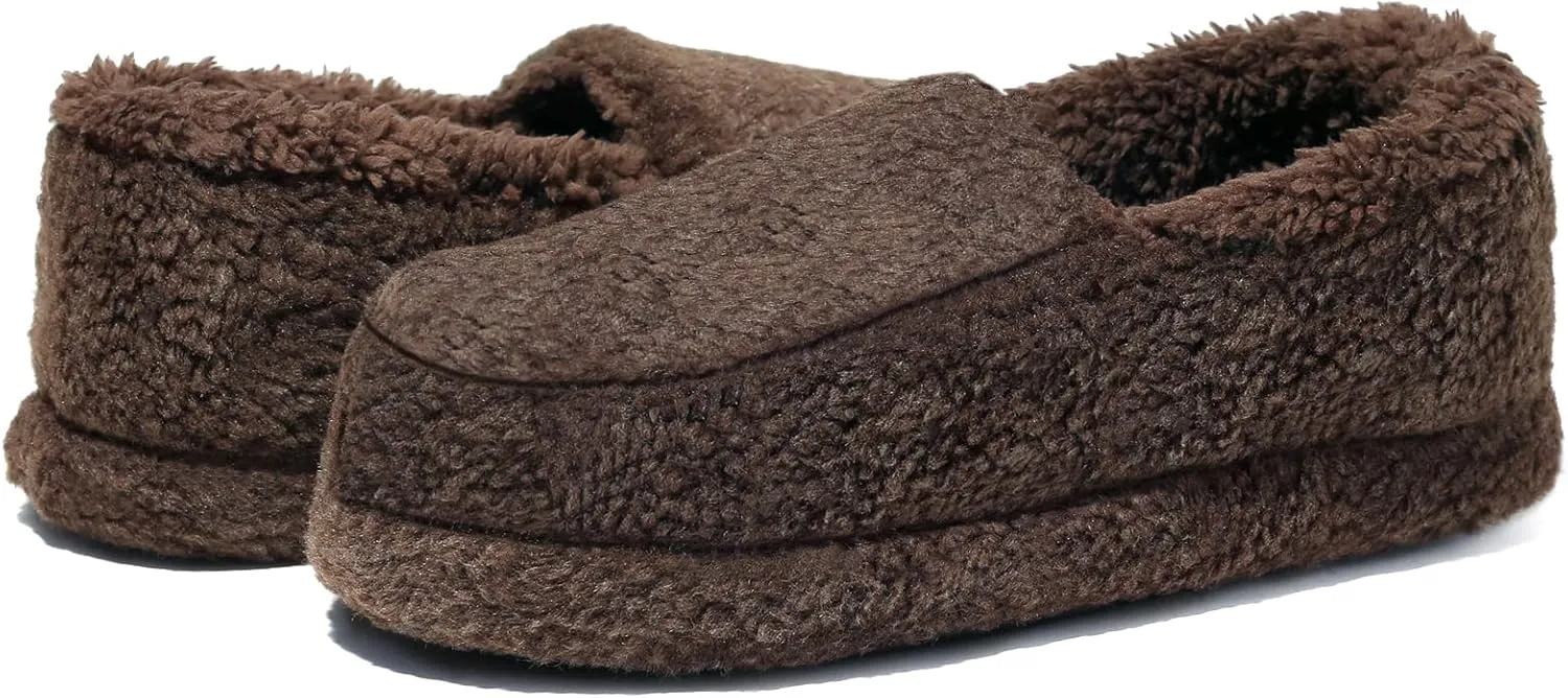 NewDenBer Women's Warm Memory Foam Slippers Soft Fuzzy Fleece Lined Slip on Indoor House Shoes