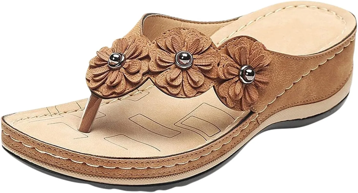 Orthopedic Sandals for Women Orthotic Thong Sandal Wide Width Sandals with Arch Support Comfortable Walking Flip Flops2