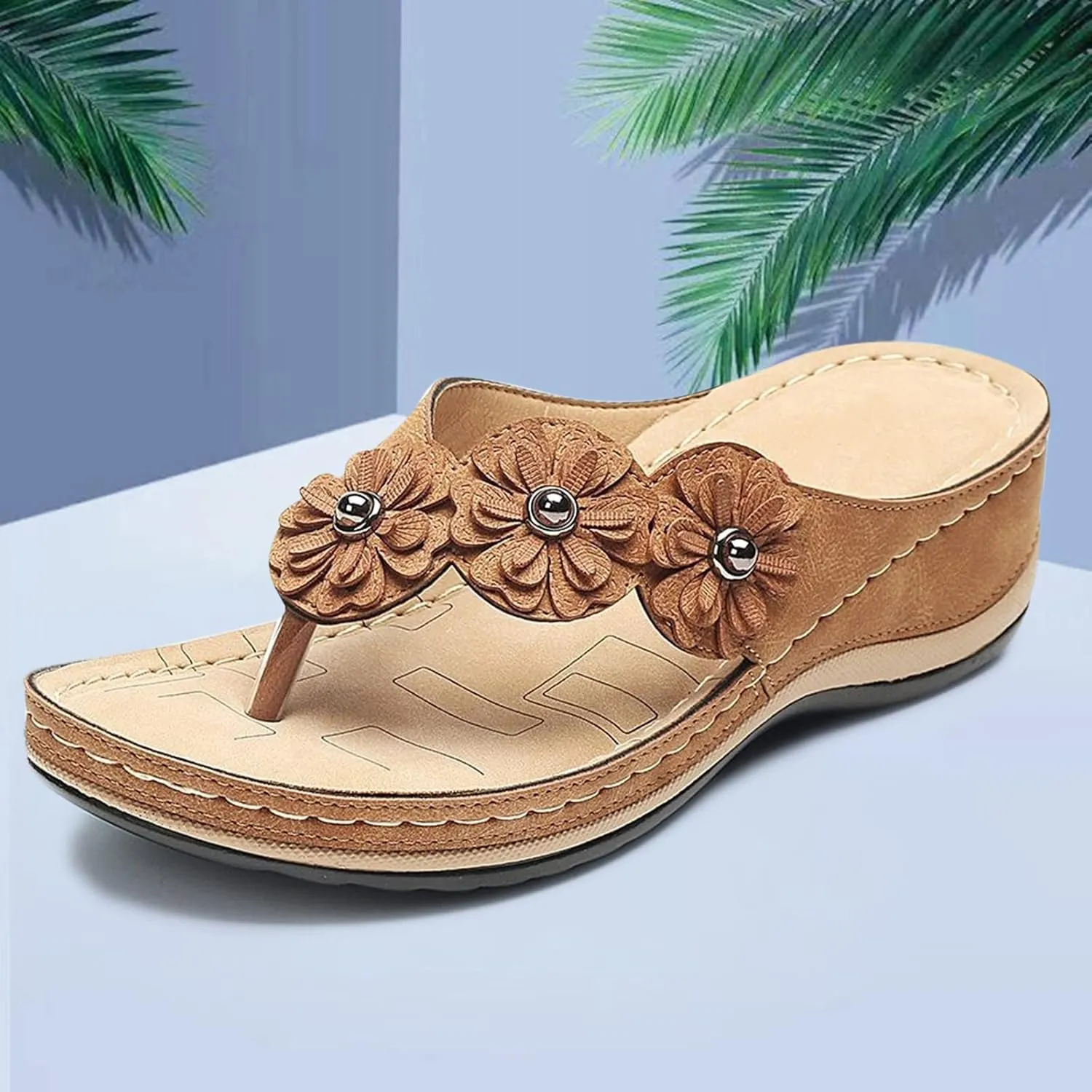 Orthopedic Sandals for Women Orthotic Thong Sandal Wide Width Sandals with Arch Support Comfortable Walking Flip Flops2