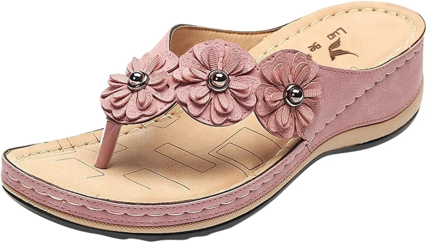 Orthopedic Sandals for Women Orthotic Thong Sandal Wide Width Sandals with Arch Support Comfortable Walking Flip Flops2