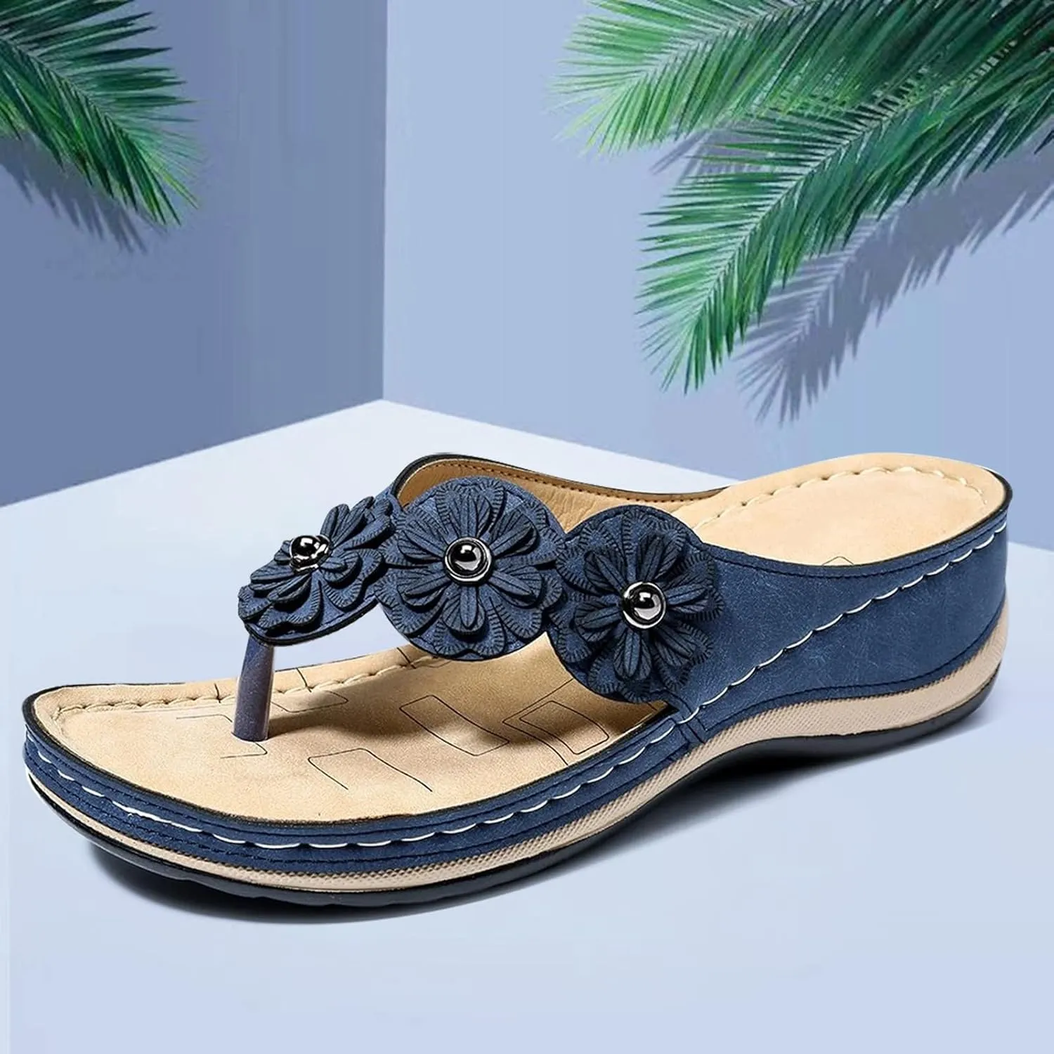 Orthopedic Sandals for Women Orthotic Thong Sandal Wide Width Sandals with Arch Support Comfortable Walking Flip Flops2