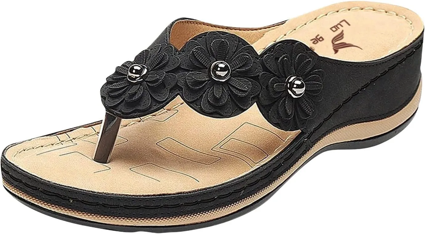 Orthopedic Sandals for Women Orthotic Thong Sandal Wide Width Sandals with Arch Support Comfortable Walking Flip Flops2