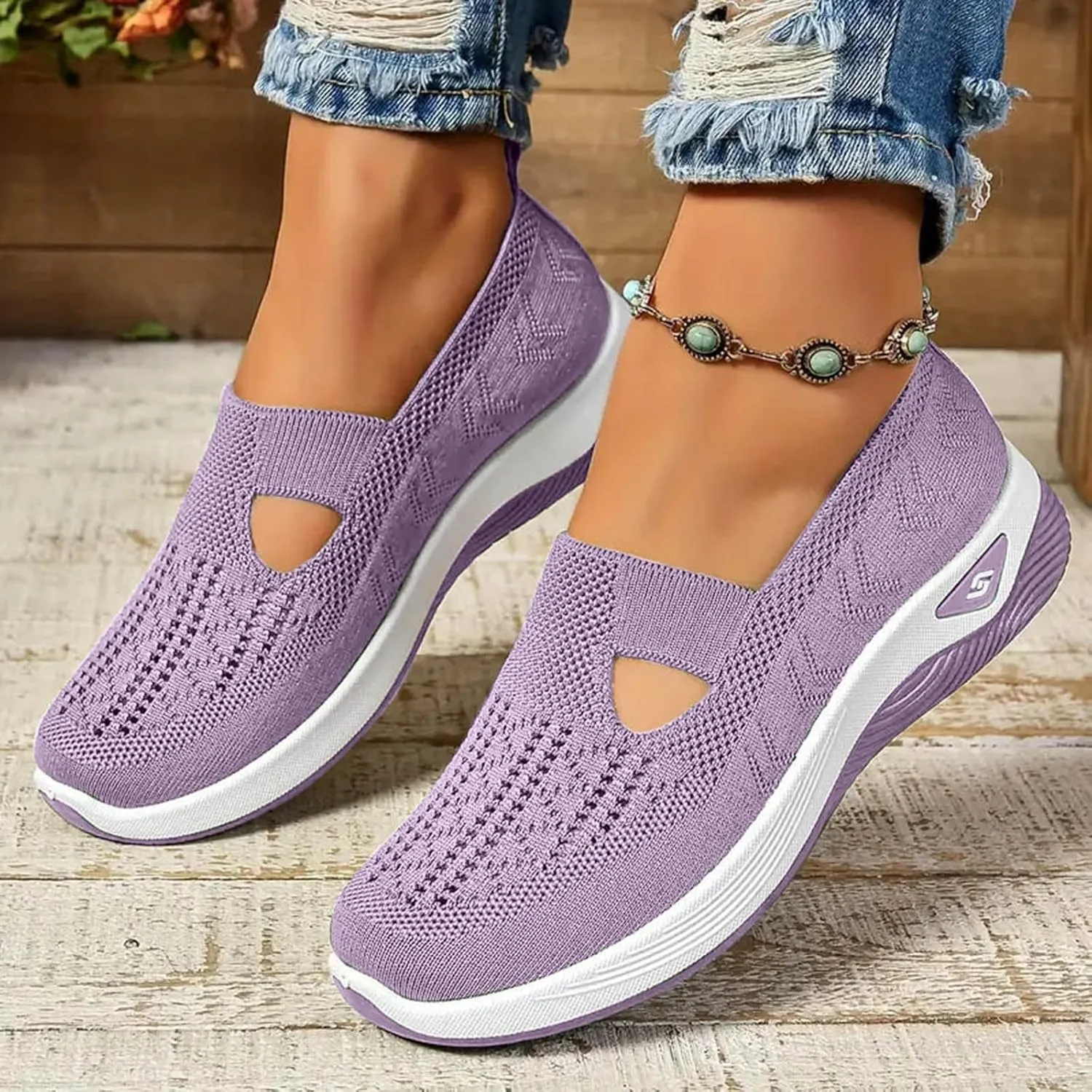 Orthopedic Shoes for Women Dressy,Breathable Soft Slip on Sneakers Shoes Arch Support Foam Walking Shoes Anti-Skid Sneakers Casual Shoes Lightweight Hands Free Shoe