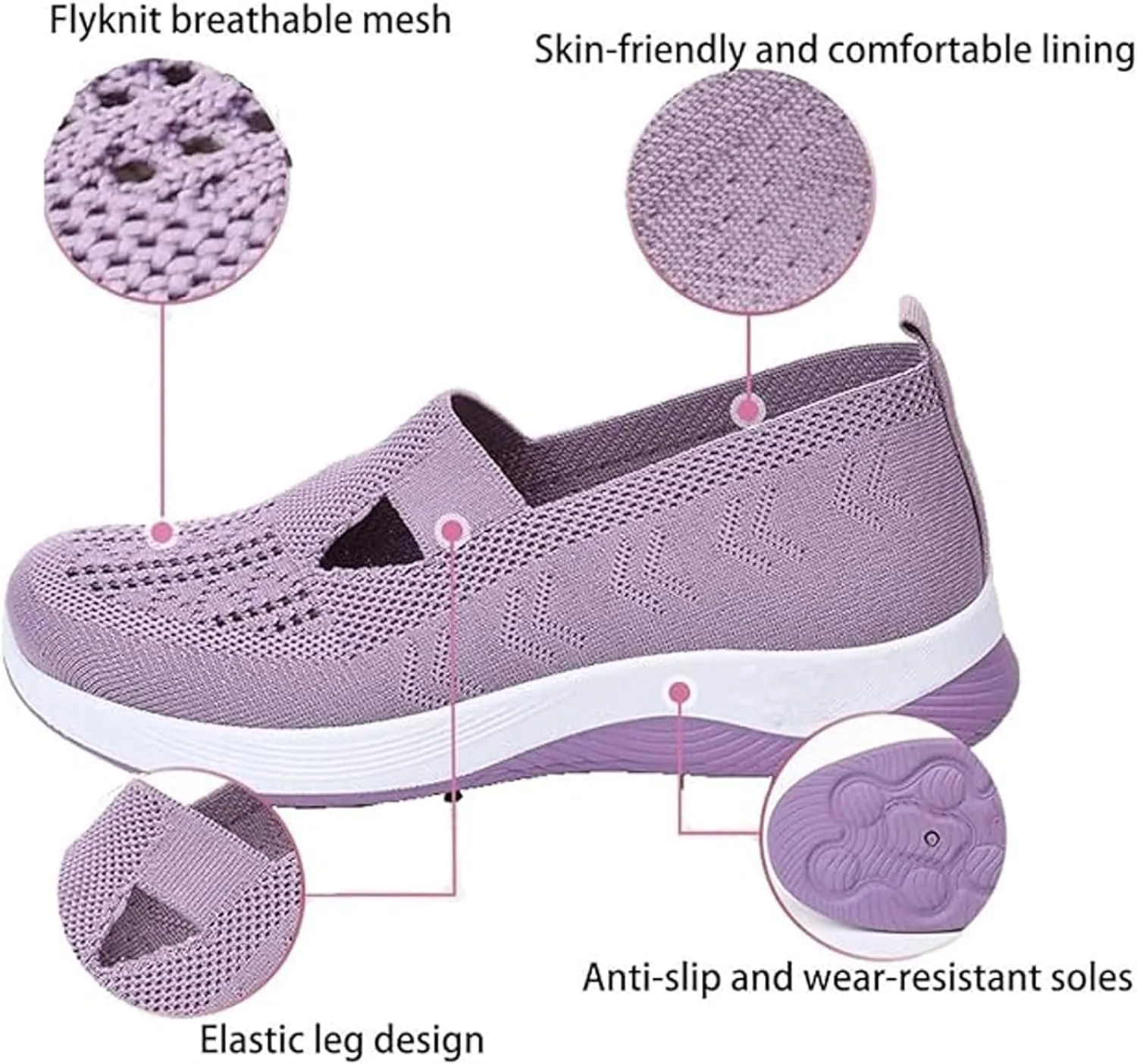 Orthopedic Shoes for Women Walking Sneakers, Zapatos Ortopédicos para Mujer, 2025 New Breathable Soft Soled Slip-On Comfort Casual Wear Shoes