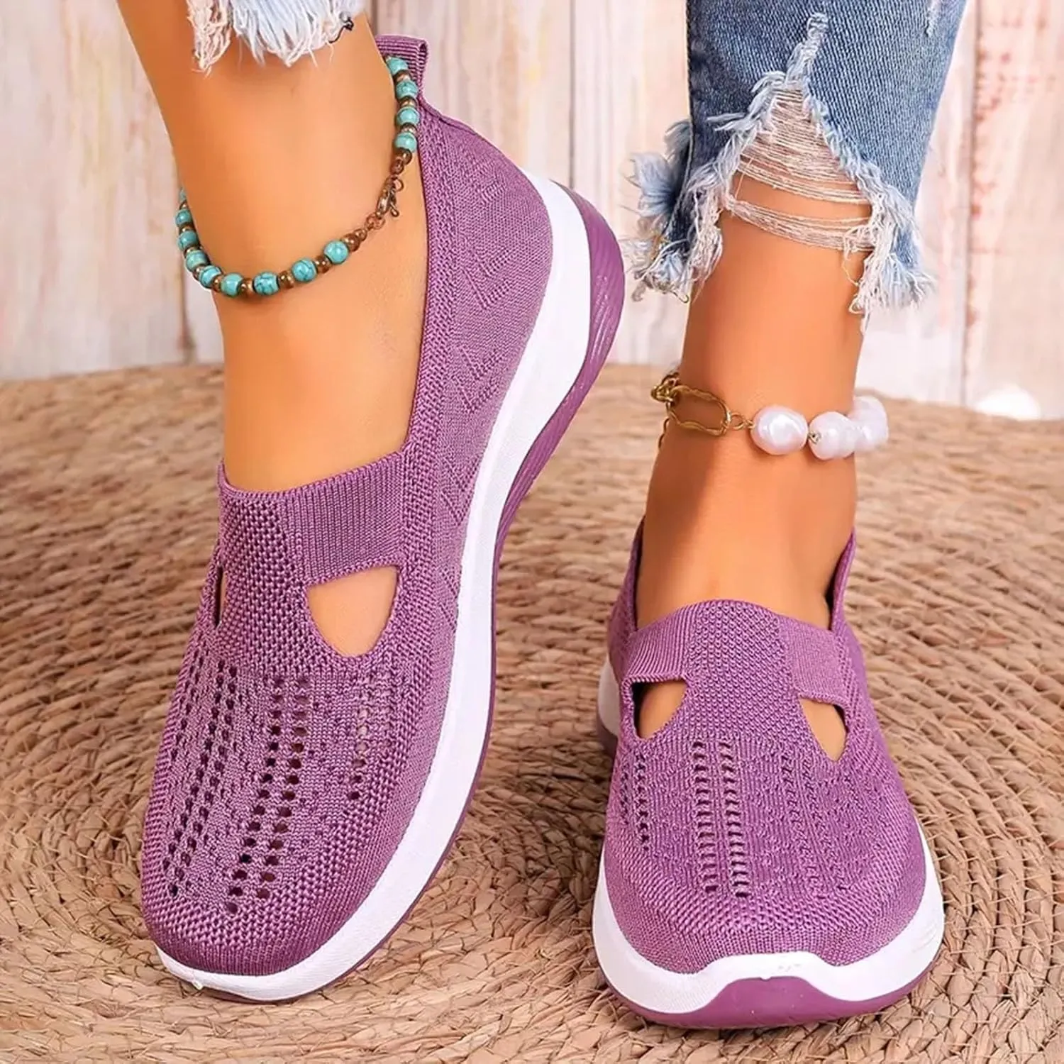 Orthopedic Shoes for Women Walking Sneakers, Zapatos Ortopédicos para Mujer, 2025 New Breathable Soft Soled Slip-On Comfort Casual Wear Shoes