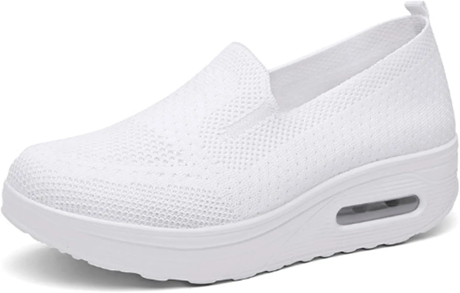 Orthopedic Walking Shoes for Women Woven Breathable Soft Shoes Slip On Platform Mesh Up Stretch Wedge Sneakers Arch Support Air Cushion Sneaker Casual Walking Shoe