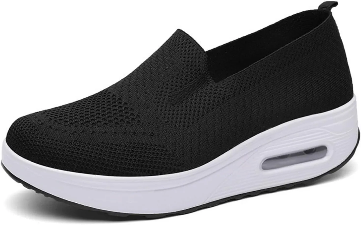 Orthopedic Walking Shoes for Women Woven Breathable Soft Shoes Slip On Platform Mesh Up Stretch Wedge Sneakers Arch Support Air Cushion Sneaker Casual Walking Shoe