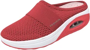 Outdoor Walking Sandals Women Diabetic Air Cushion Walking Shoes Slip On Breathable Slippers Closed Toe Sandals Lightweight Slippers Sandal Wedge Arch Support Mules Sneaker