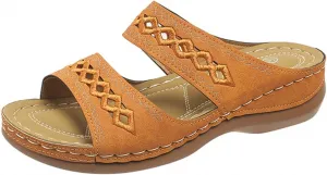 Platform Sandals for Women 2025 Comfort Hollow Out Orthopedic Wedges Shoes Summer Beach Travel Slip On Slippers