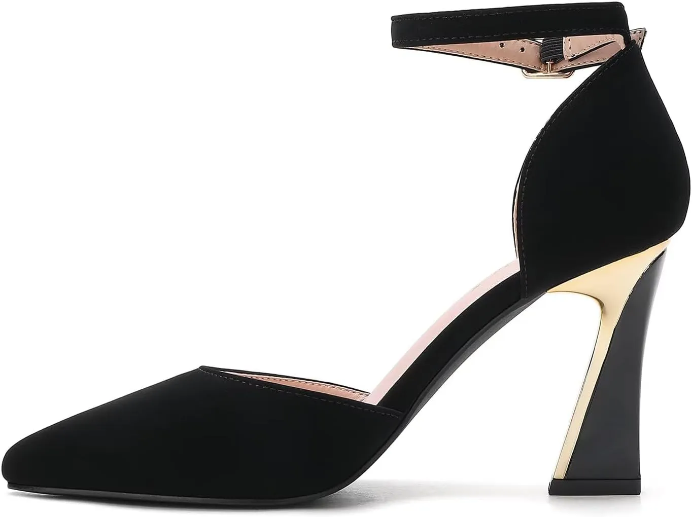 QKL Women's Closed Toe Pointed Heels Pumps