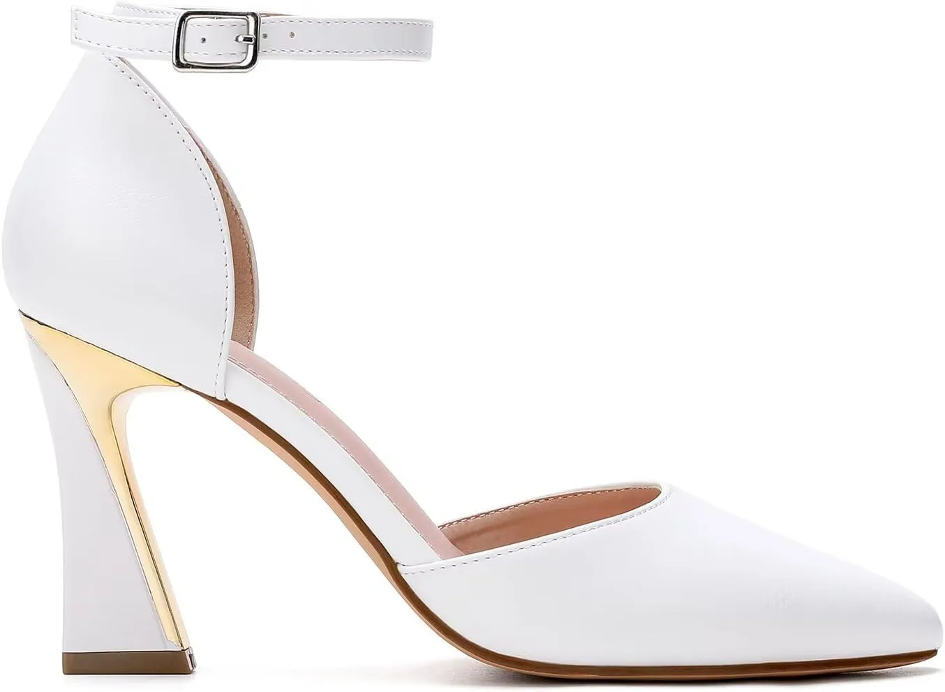 QKL Women's Closed Toe Pointed Heels Pumps