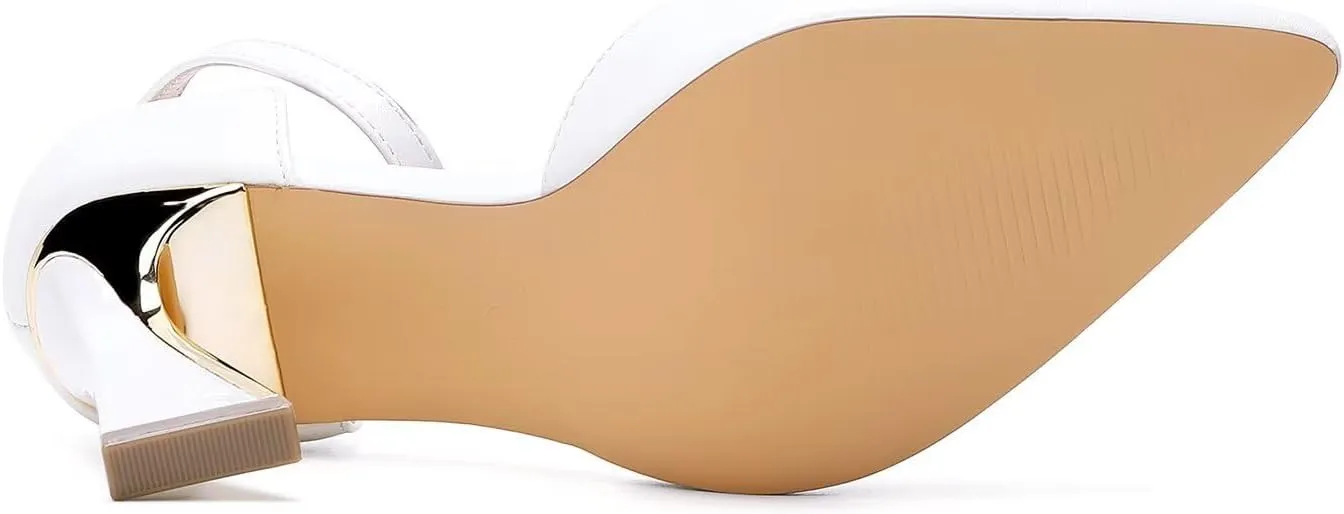 QKL Women's Closed Toe Pointed Heels Pumps