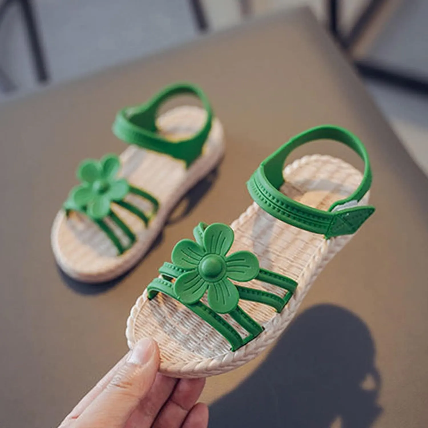 Sand N Sun Flip Flops Toddler Kids Infant Girls Soild Flower Princress Shoes Soft Slides for Toddler Girls