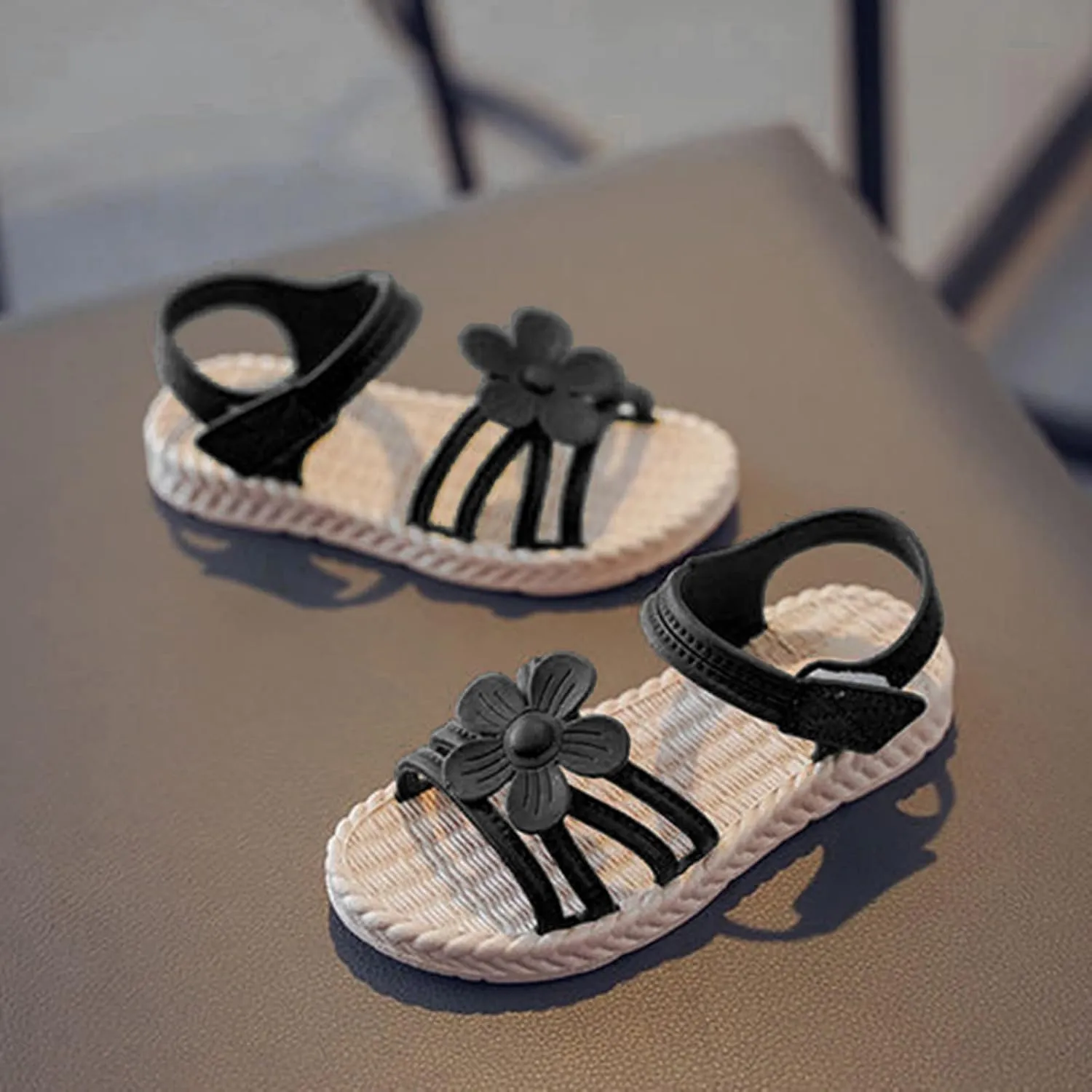 Sand N Sun Flip Flops Toddler Kids Infant Girls Soild Flower Princress Shoes Soft Slides for Toddler Girls
