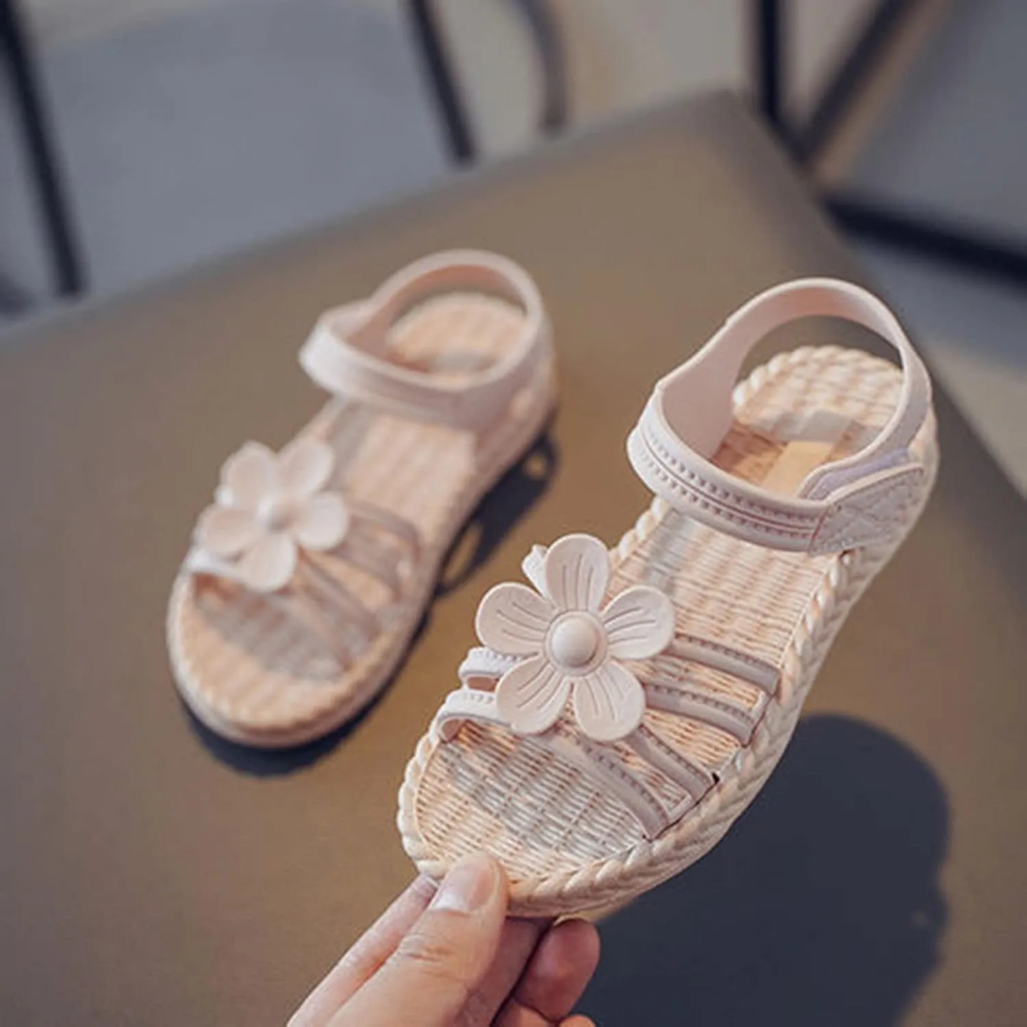 Sand N Sun Flip Flops Toddler Kids Infant Girls Soild Flower Princress Shoes Soft Slides for Toddler Girls