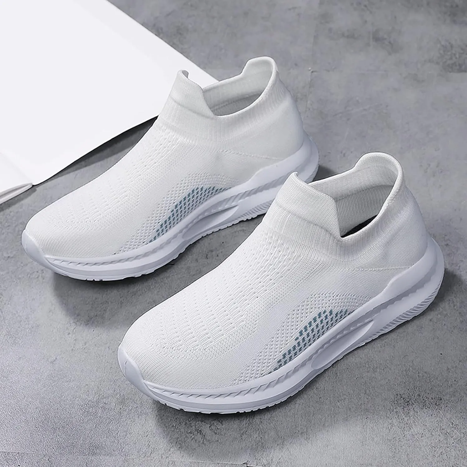 SBGMoSJ Gym Shoes for Women Workout Wide 10.5 Walking Shoes Women Wide Width Plantar Fasciitis Womens Slip On Sneakers Size 8.5 Tennis Shoes Womens Slip Resistant Work Shoes for Women Nurse