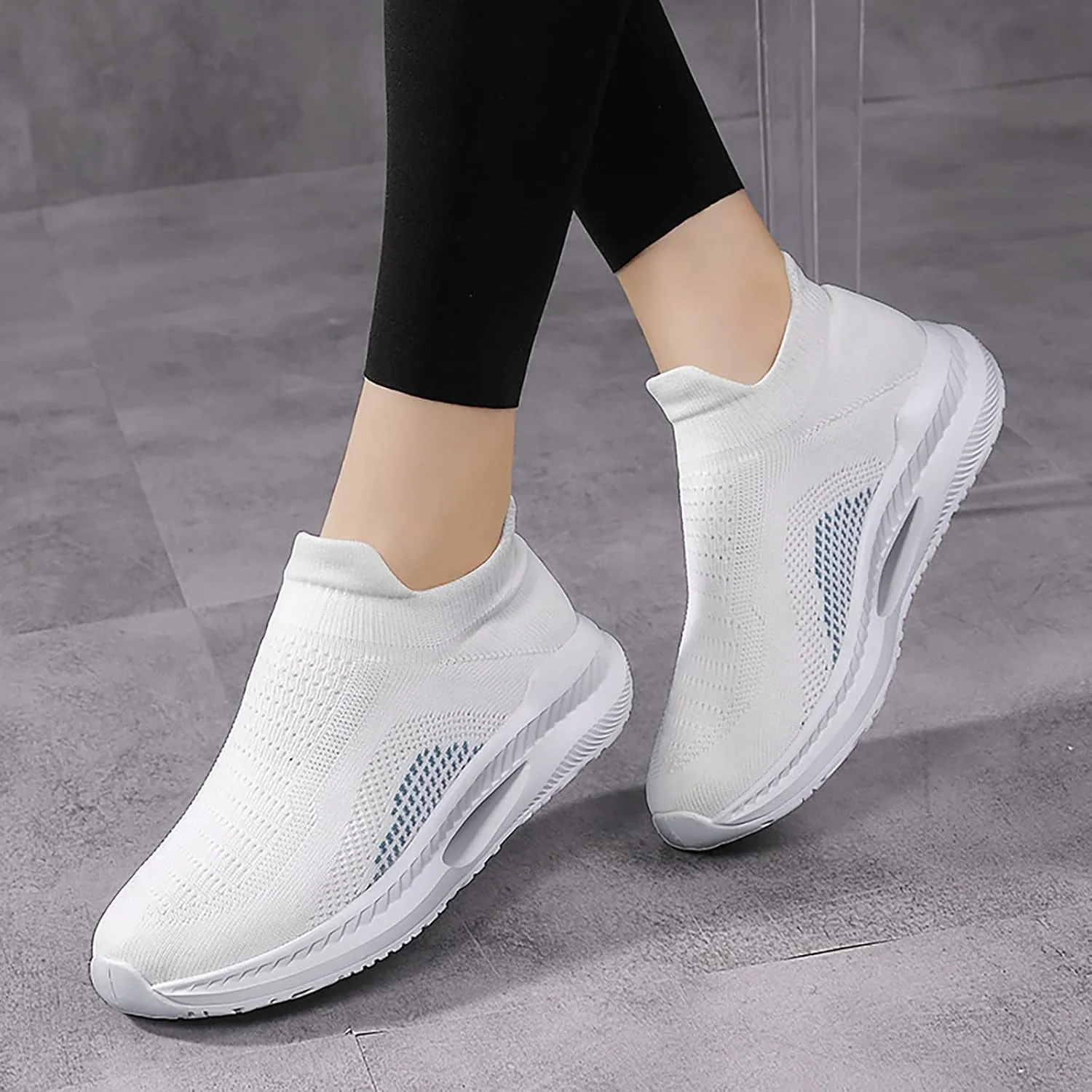 SBGMoSJ Gym Shoes for Women Workout Wide 10.5 Walking Shoes Women Wide Width Plantar Fasciitis Womens Slip On Sneakers Size 8.5 Tennis Shoes Womens Slip Resistant Work Shoes for Women Nurse