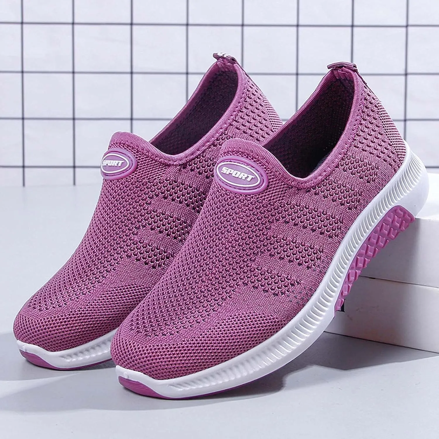 SBGMoSJ Running Shoes Womens Lightweight Fashion Sport Sneakers Zapatos Antiderrapantes para Mujer Womens Slip On Shoes Wide Width Womens White Platform Sneakers Zapatos Antideslizantes para Mujer