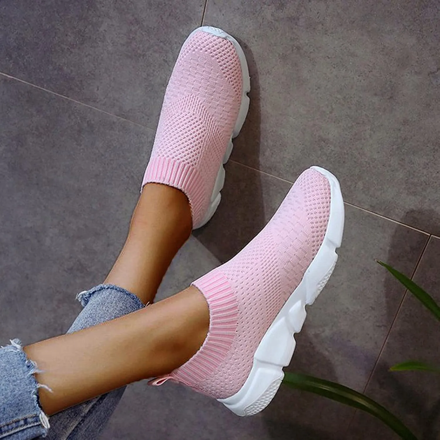 SBGMoSJ Sneakers for Women Walking Mule Shoes for Women Slip On Heels Womens Shoes Hiking Womens Slip On Sneakers Black Grey Womens Non Slip Black Work Shoes Wide Width