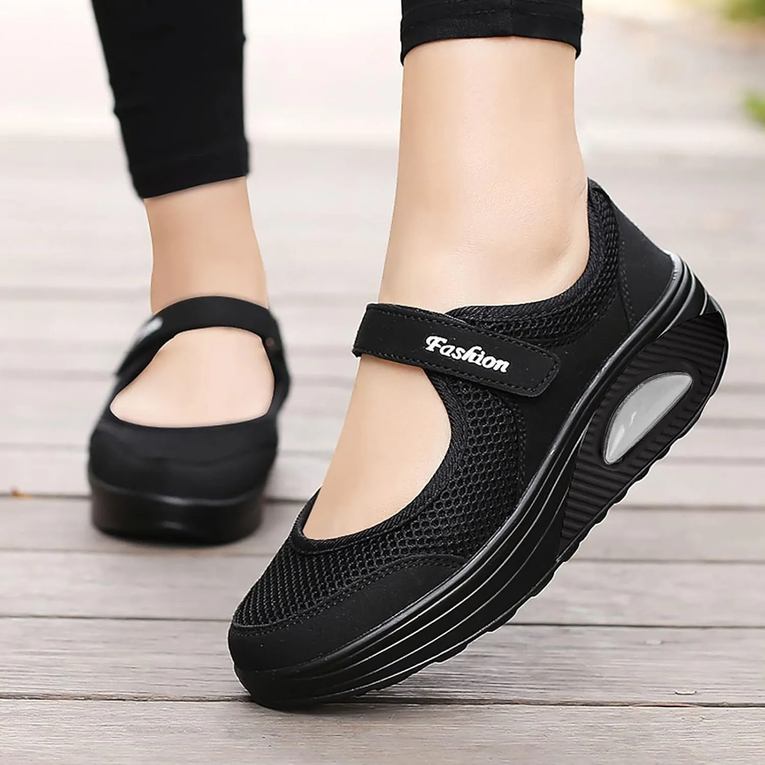 SBGMoSJ Wedge Heel Sneakers for Women Fashion Dressy Womens Running Shoes 8.5 Wide Canvas Shoes for Women Womens Fashion Sneakers 2023 Retro Slip Resistant Women's Black Work Shoes Size 9