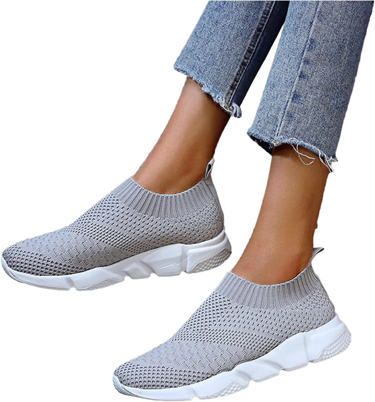 SBGMoSJ White Platform Sneakers for Women Wide Zapatillas Blancas para Mujer Elegantes Womens Black Athletic Shoes Size 9 Plantar Fasciitis Work Shoes Women Non Slip Women's Hiking Shoes Wide Width