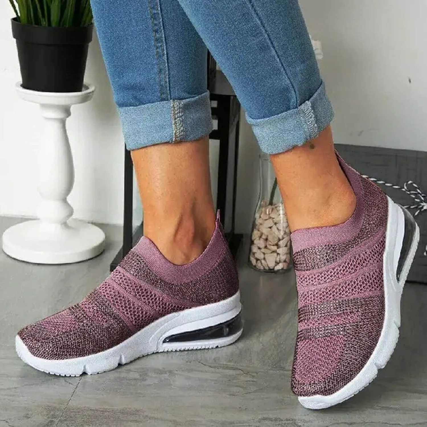 SBGMoSJ Womens Platform Sneakers Size 11 Wide Slip Resistant Women's Black Work Shoes Size 9 Canvas Shoes for Women Black Womens Running Shoes Size 7 1/2 Trending Tennis Shoes for Women 2023