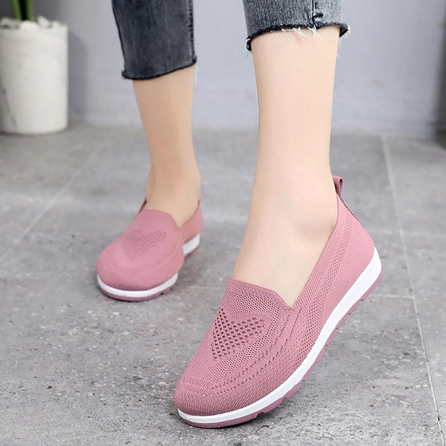 SBGMoSJ Womens Shoes Sneakers Wide Width Slip On Shoes for Women Indoor Fluffy White Canvas Platform Tennis Shoes for Women Women's Fashion Sneakers Red Black Non Slip Tennis Shoes Woman