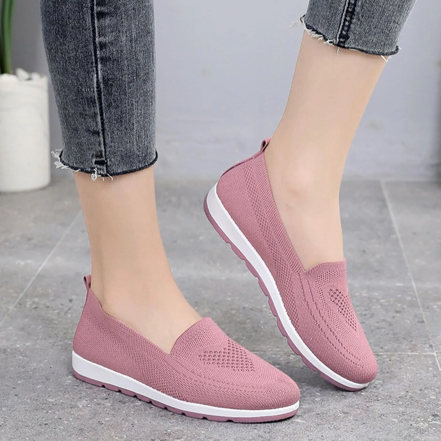 SBGMoSJ Womens Shoes Sneakers Wide Width Slip On Shoes for Women Indoor Fluffy White Canvas Platform Tennis Shoes for Women Women's Fashion Sneakers Red Black Non Slip Tennis Shoes Woman