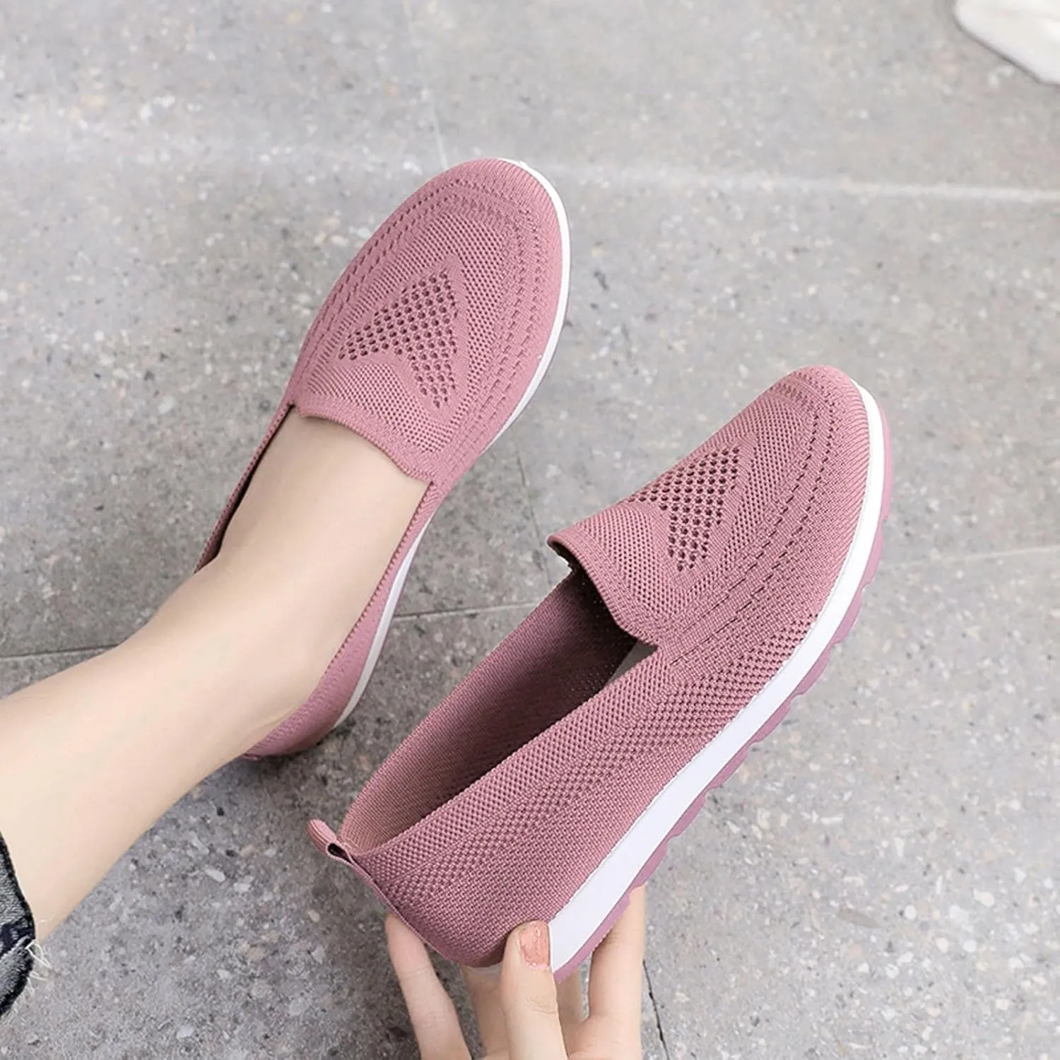 SBGMoSJ Womens Shoes Sneakers Wide Width Slip On Shoes for Women Indoor Fluffy White Canvas Platform Tennis Shoes for Women Women's Fashion Sneakers Red Black Non Slip Tennis Shoes Woman