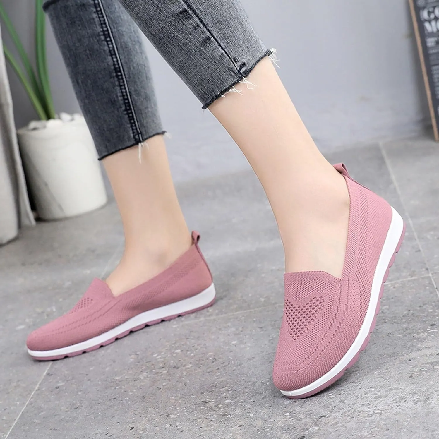 SBGMoSJ Womens Shoes Sneakers Wide Width Slip On Shoes for Women Indoor Fluffy White Canvas Platform Tennis Shoes for Women Women's Fashion Sneakers Red Black Non Slip Tennis Shoes Woman