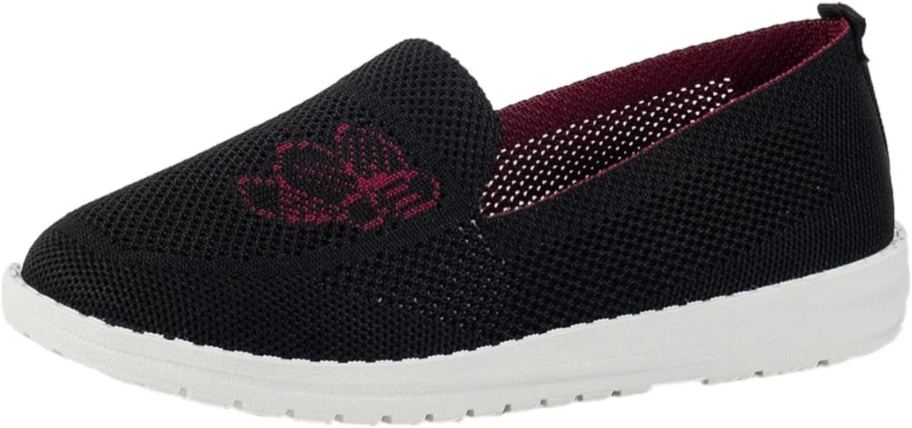 SBGMoSJ Womens Slip On Sneakers Size 7w Black Non Slip Tennis Shoes for Women Women's Running Shoes Size 8 Women's Sneakers Size 9 Slip On Zapatos para Mujer Antideslizante